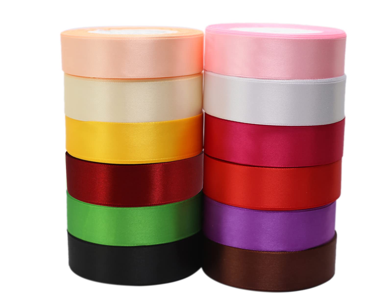 Purple Satin Ribbon 1 Inch 4 Rolls 100 Yards-Flower Bouquet Gift Package Wrapping Ribbon for Hair Bow Clips Accessories-Christma