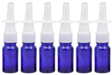 6PCS 10ml/0.34oz Empty Glass Nasal Spray Bottles Cosmetic Fine Mist Sprayers Dispensing Cleanser Container Travel Size Container