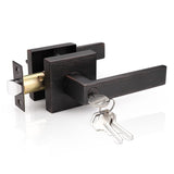 Probrico 1 Pack Oil Rubbed Bronze Entry Door Lever with Lock, One Keyway Entrance Door Locksets for Front Door (Three Same Keys)