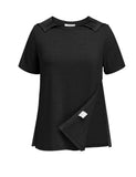 Deyeek Post Shoulder Surgery Shirts for Women Side Snap Tear Away Dialysis Recovery Shirts Short Sleeve Chemo Shirts Black 3XL