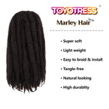(2) - ToyoTress 6packs/lot Afro Kinky Curly Marley Braids Hair Extensions Kanekalon Synthetic Twist Crochet Braiding Hair (2)