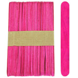 100 Sticks, Jumbo Wood craft Popsicle Sticks 6 Inch (Pink)