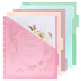 5 Pcs 9.25 x 11.18 in Discbound Pocket Dividers Dividers with Tabs and Pockets Discbound Pocket Folders DiscBound Binder Divider