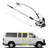 Side Hinged Door Latch Assembly compatible for Ford E150 E250 E350 RH Side Door Lock Latch with Cable&Rod