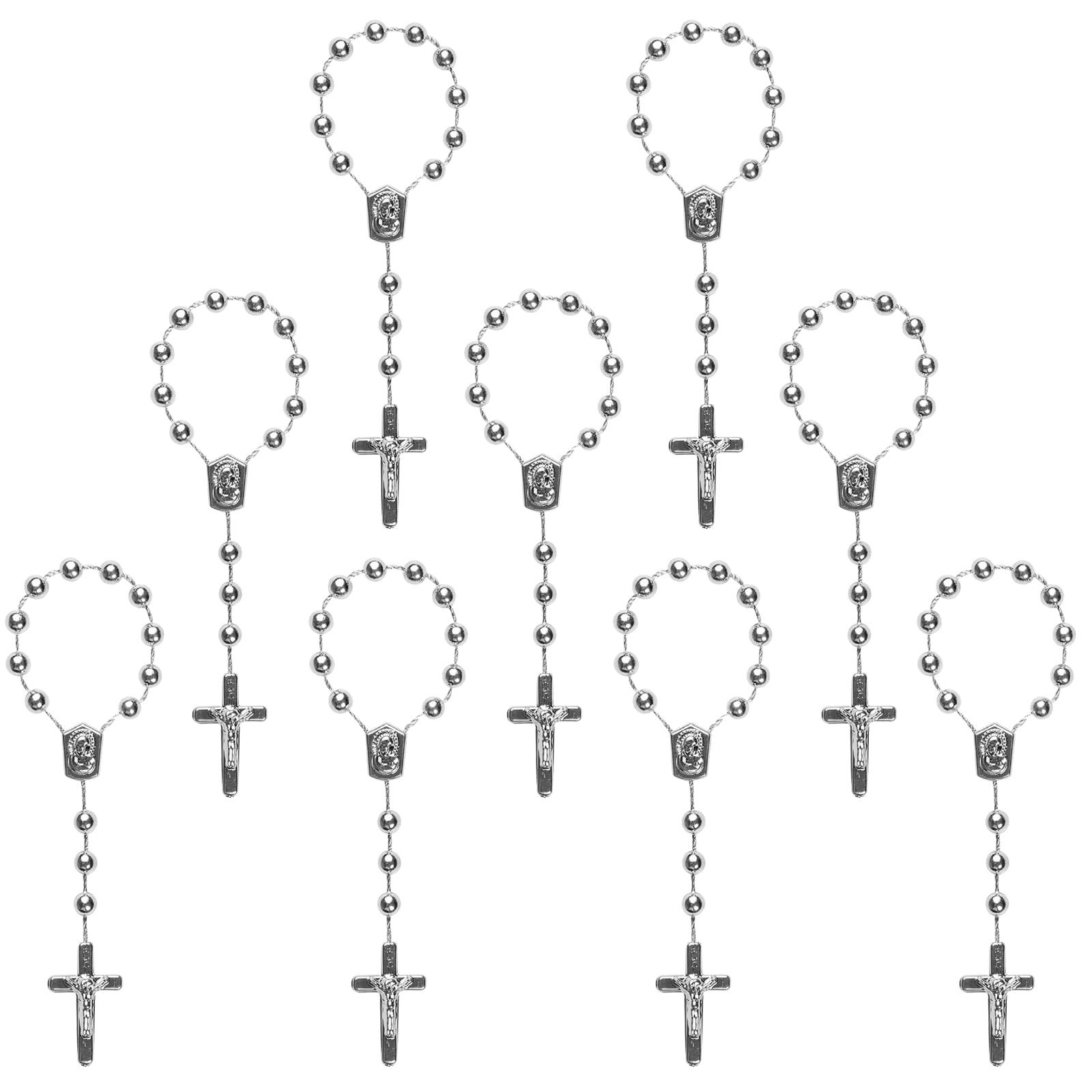 50 Baptism Acrylic Mini Rosary for First Holy Communion Party Gift - Suitable for Recuerditos De Bautismo, Christening Favors, D