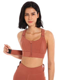 Womens High Support Front Zip Sports BraFull Coverage Gym Yoga Bra, Adjustable Straps High Impact Workout Running Fitness Acti
