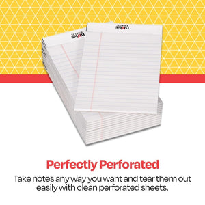School Smart Junior Legal Pad, 5 X 8 Inches, 50 Sheets Each, White, Pack Of 12 - 027445