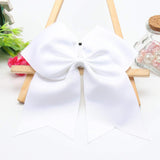 Hipcheer 20pcs 8 Large White Cheer Bows for Girls, Hand-made Grosgrain Ribbon Hair Accessories for Teen Girls Softball Cheerle