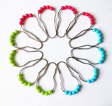 yueton 12pcs Colorful Acrylic Plastic Beads Rolling Ball Shower Curtain Hooks, Shower Curtain Rings, Roller Glide Rings