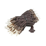 Novelty Lights 34 Feet 100 Bulbs Traditional Incandescent Mini Lights, Clear on Brown Wire with 4 Spacing, Commercial Grade and 