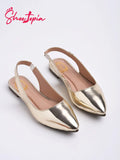 Shoetopia Pointed Toe Golden Bellies For Girls-Eu38,Bronze,5,B0D5HFSJVZ