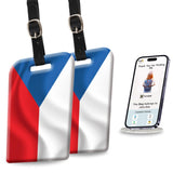 [Pack 2] Tag8 Czech Republic Flag Smart Luggage Tag |Trendy Luggage Tag Id Identification | Suitcase Tag | Fashionable Digital N