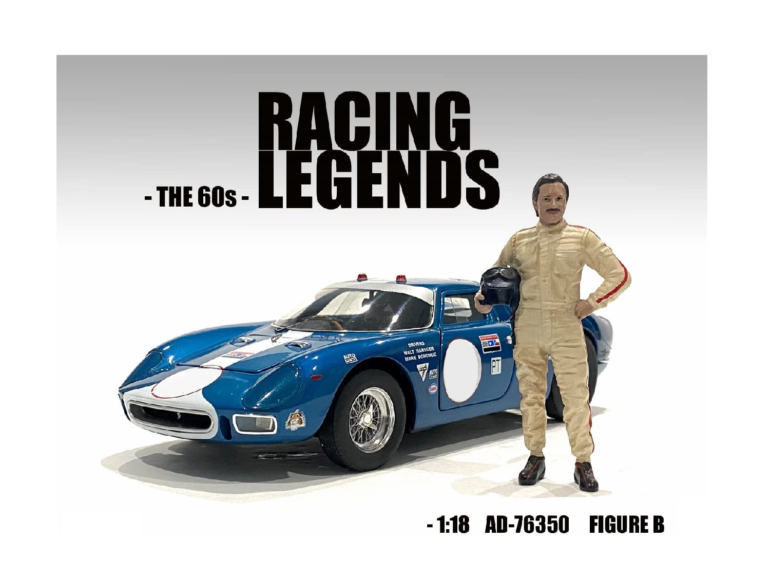 American Diorama Racing Legend 1960S Theme (Figure B) For 1/18 Scale Model Car Display Ad-76350