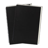 DSTELIN 9 inch x 6 inch, 100GSM, Blank Spiral Notebook, 2Pack, Soft Cover, Sketch book, 160 Pages / 80 Sheets, (Black)