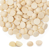 ANZKA 300pcs Small Half Beads for Crafts Wooden, 15mm Flat Wood Balls, 0.6 inch Diameter Wooden Hemisphere Bulk, Natural Half Sp