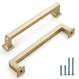 KNOKLOCK 10 Pack 7 Inch(177mm) Kitchen Cabinet Handles Brushed Brass Cabinet Pulls Gold Kitchen Cabinet Hardware Drawer Pulls fo