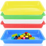 Plastic Art Trays, 5-Piece Stackable Activity Crafts Organizer Serving Jewelry Tray for DIY Projects, Painting, Beads, Organizin