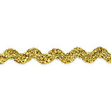 Trims by the Yard 1/8 Metallic Mini Ric Rac Trim | Metallic Gold | (36 yard cut)