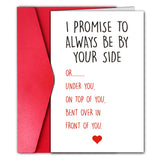 Esivelo Funny Anniversary Card for Boyfriend Husband, I Promise to Always Be By Your Side Card, Hilarious Gift for First Second 