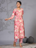 Anni Designer Women'S Rayon Blend Straight Printed Kurta With Pant (Nissu Pink-Nw_L_Pink_Large),Pink,L,,,