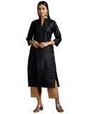 Libas Women'S Silk Regular Kurta (29271_Black