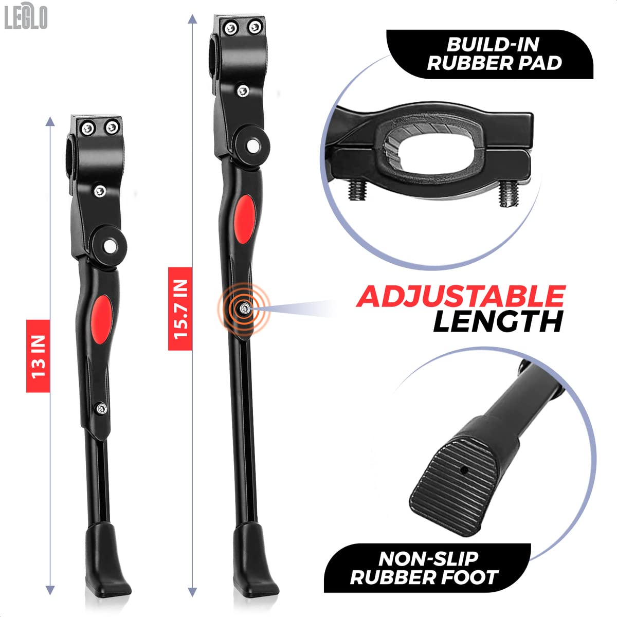 Bike Kickstand for Mountain Bike - Adjustable Bicycle Accessories for Adult Bikes Side Stand Bicycle Kickstand Mountain Bike Sid