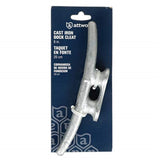 attwood 12100L3 Heavy-Duty Iron Zig Zag 6-Inch Marine Dock Cleat, silver