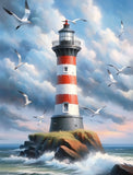 Naykow Lighthouse Diamond Painting Kits for Adults Full Drill Diamond Art Kits DIY 5D Diamond Painting by Number for Home Wall D