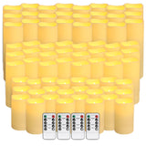pliadvbu Flameless LED Candles 72 Pack, Outdoor Realistic Waterproof Votive Candles with 4 Remote Control and Timer for Hallowee