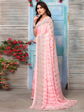 Satrani Womens Pure Georgette Saree (3181S2244N_Light Rose Pink)