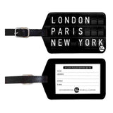 Nutcase Designer Luggage Travel Baggage Tags Set Of 2 With Name Card Inside London Paris Ny