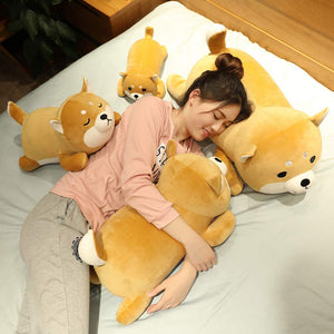 ERDAO Shiba Inu Plush Pillow,Soft Corgi Stuffed Animals Toy Cute Sleeping Puppy Doll Gifts for Kids (Round Eyes, 29.5 inch)