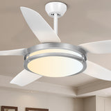 Ohniyou 48'' Fandelier Ceiling Fan with Light - Modern Ceiling Light Fixture with Fan and Remote, 3 Colors LED Ceiling Fan for O