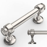 Amerdeco 10 Pack Brushed Satin Nickel Cabinet Pulls 3 Inch Hole Centers, 4 Inch Length Handles for Kitchen Cabinet Hardware,Soli