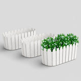Yuccabe Italia Shera FenceTra 14 Inch Plastic Rectangular Flower Pot Planter Suitable For Indoor Outdoor Kitchen Garden (Marble