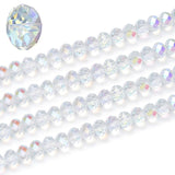 1000pcs Czech Faceted Rondelle Crystal Glass Loose Beads 4mm Small Tiny Spacer Bulk Crystal AB for DIY Craft Jewelry Making CCR4