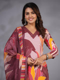 Anni Designer Women'S Rayon Blend Printed Straight Kurta With Pant & Dupatta (Khissu Wine-Nw_L_Wine_Large),Wine,L,,,