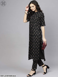 Gosriki Women'S Cotton Straight Kurta (Kali Black_L,Black,,B08DD2S124