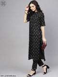 Gosriki Women'S Cotton Straight Kurta (Kali Black_L,Black,,B08DD2S124