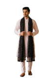 Zamour MenS Pure Cotton Dupatta With Spiral Thread Work And Sequin Detailing | Soft & Lightweight Ethnic Scarf | Perfect For Fes