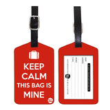Nutcase Designer Luggage Travel Baggage Tags Set Of 2 With Name Card Inside Keep Calm ItS Mine (Red)