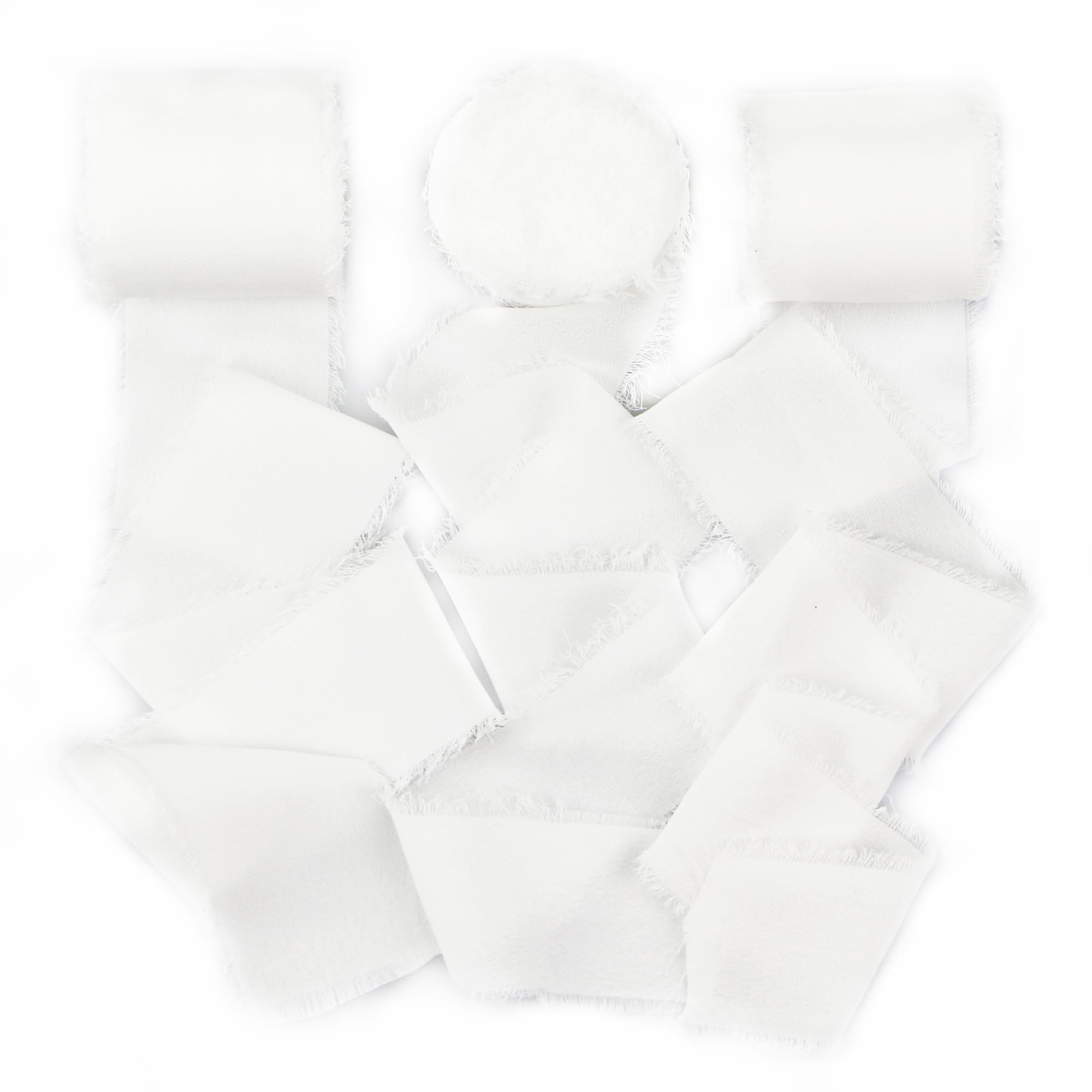 S SHUNSTONE White Chiffon Ribbon 1.5x 7Yd x 3 Rolls Handmade Ribbon for Gift Wrapping, Wedding Decoration, Greeting Card, Br