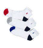 Polo Ralph Lauren 6Pack Heel Toe Arch Support Quarter Socks Sz 1013 Fits 612.5 White Assorted