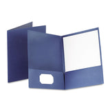 Oxford 53443 Linen Twin Pocket Folder, 25/BX, Navy