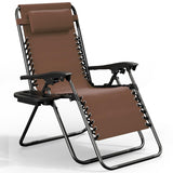 Nestl Zero Gravity Chairs, Portable Patio Lounge Chair Outdoor with Pillows & Cup Holder Trays, Adjustable Steel Mesh Reclining 