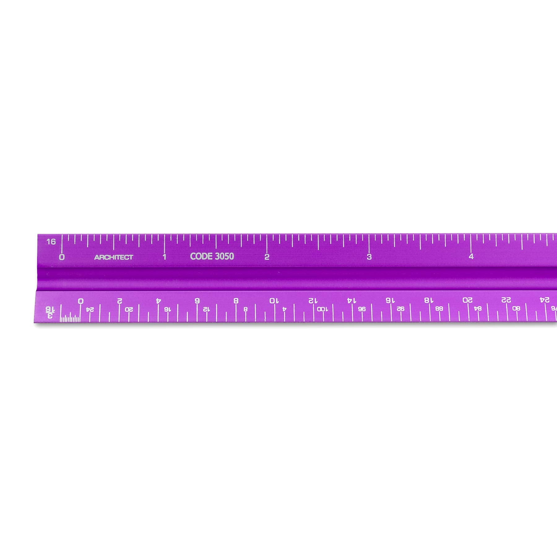 Alumicolor Aluminum Architect Solid Drafting Scale, 12IN, Purple