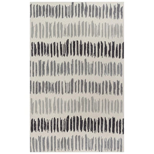 Alora Decor Rivera 7'9' X 9'9' Stripe Gray/Ivory/Charcoal Hand-Tufted Area Rug