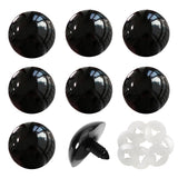 TOAOB 8pcs 35mm Large Safety Eyes for Amigurumis Black Plastic Crafts Doll Eye with Washers for DIY Crochet Stuffed Animals Doll