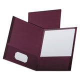 Oxford Linen Finish TwoPocket Folders, Burgundy, Letter Size, 25 per Box