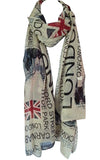 Tiny Susie Union Jack Scarf London Souvenir Gift Soft And Oversize Fashion Scarf (Beige1)
